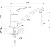 Aqualine SINTRA umyvadlová baterie s otočnou hubicí, černá mat SX001B