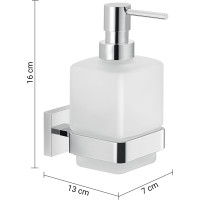 Gedy ELBA dávkovač mýdla, mléčné sklo, chrom A08113