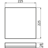 KANLUX AZPO stropní LED svítidlo, 225x225mm, 12, 3W, 3000/4000/6000K, IP54, černá mat 31531