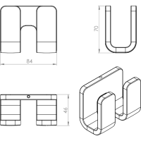 Gedy OUTLINE dvojitý háček, černá mat 322814