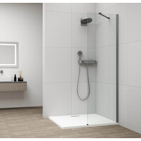 Polysan ESCA GUN METAL jednodílná sprchová zástěna k instalaci ke stěně, sklo čiré, 600 mm ES1060-11