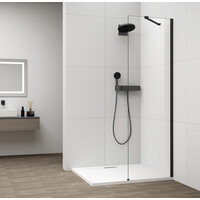 Polysan ESCA BLACK MATT jednodílná sprchová zástěna k instalaci ke stěně, sklo čiré, 400 mm ES1040-02