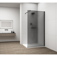 Polysan ESCA BLACK MATT jednodílná sprchová zástěna k instalaci ke stěně, kouřové matné sklo, 700 mm ES1470-02