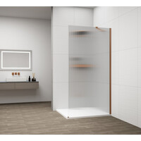 Polysan ESCA COPPER MATT jednodílná sprchová zástěna k instalaci ke stěně, sklo Flute, 800 mm ES1380-09