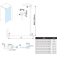 Polysan ESCA CHROME jednodílná sprchová zástěna k instalaci ke stěně, kouřové matné sklo, 1400 mm ES1414-01