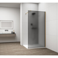 Polysan ESCA GOLD MATT jednodílná sprchová zástěna k instalaci ke stěně, kouřové matné sklo, 800 mm ES1480-04