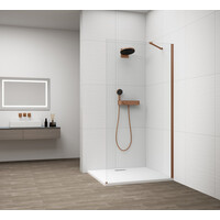 Polysan ESCA COPPER MATT jednodílná sprchová zástěna k instalaci ke stěně, sklo čiré, 800 mm ES1080-09