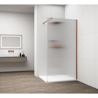 Polysan ESCA COPPER MATT jednodílná sprchová zástěna k instalaci ke stěně, sklo Flute, 1500 mm ES1315-09