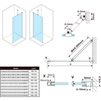 Polysan ESCA BLACK MATT jednodílná sprchová zástěna k instalaci ke stěně, kouřové matné sklo, 1100 mm ES1411-02
