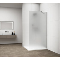 Polysan ESCA GUN METAL jednodílná sprchová zástěna k instalaci ke stěně, matné sklo, 800 mm ES1180-11