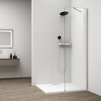 Polysan ESCA CHROME jednodílná sprchová zástěna k instalaci ke stěně, sklo čiré, 600 mm ES1060-01