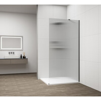 Polysan ESCA GUN METAL jednodílná sprchová zástěna k instalaci ke stěně, sklo Flute, 1000 mm ES1310-11