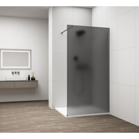 Polysan ESCA GUN METAL jednodílná sprchová zástěna k instalaci ke stěně, kouřové matné sklo, 1100 mm ES1411-11