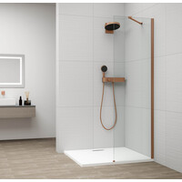 Polysan ESCA COPPER MATT jednodílná sprchová zástěna k instalaci ke stěně, sklo čiré, 500 mm ES1050-09