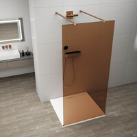 Polysan ESCA COPPER MATT jednodílná sprchová zástěna do prostoru, sklo Marron, 1100 mm ES1511-10