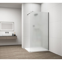 Polysan ESCA GUN METAL jednodílná sprchová zástěna k instalaci ke stěně, matné sklo, 700 mm ES1170-11