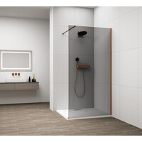 Polysan ESCA COPPER MATT jednodílná sprchová zástěna k instalaci ke stěně, kouřové sklo, 800 mm ES1280-09