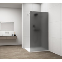 Polysan ESCA CHROME jednodílná sprchová zástěna k instalaci ke stěně, kouřové matné sklo, 1500 mm ES1415-01