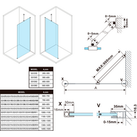 Polysan ESCA COPPER MATT jednodílná sprchová zástěna k instalaci ke stěně, sklo čiré, 400 mm ES1040-09