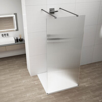 Polysan ESCA GUN METAL jednodílná sprchová zástěna do prostoru, sklo Flute, 1500 mm ES1315-12