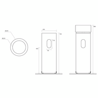 Kerasan OKE keramické umyvadlo ke stěně průměr 30x88, 5cm, černá mat 554031-1