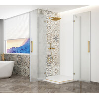 Gelco TRINITY GOLD MATT čtvercový sprchový kout 900x900mm, rohový vstup, matné sklo GT2290-90M-G