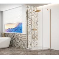 Gelco TRINITY GOLD MATT čtvrtkruhový sprchový kout 900x900mm, čiré sklo, levé GT6590CL-G