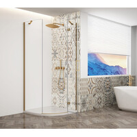 Gelco TRINITY GOLD MATT čtvrtkruhový sprchový kout 900x900mm, čiré sklo, pravé GT6590CR-G