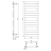 Aqualine BONDECO otopné těleso 500x1266mm, černá mat DC512B