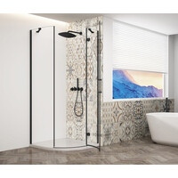 Gelco TRINITY BLACK čtvrtkruhový sprchový kout 900x900mm, čiré sklo, pravé GT6590CR-B