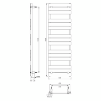 Aqualine BONDECO otopné těleso 500x1606mm, černá mat DC516B