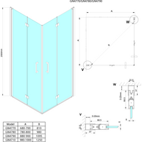 Gelco LORO čtvercový sprchový kout 1000x1000 mm, rohový vstup GN4710-1