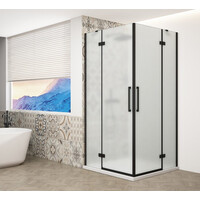 Gelco TRINITY BLACK obdélníkový sprchový kout 1000x800mm, rohový vstup, matné sklo GT2280-10M-B