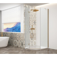 Gelco TRINITY GOLD MATT čtvrtkruhový sprchový kout 900x900mm, matné sklo, levé GT6590ML-G