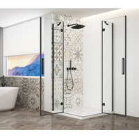 Gelco TRINITY BLACK obdélníkový sprchový kout 1200x800mm, rohový vstup, čiré sklo GT2280-12C-B