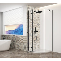 Gelco TRINITY BLACK čtvrtkruhový sprchový kout 900x900mm, čiré sklo, levé GT6590CL-B