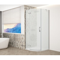 Gelco TRINITY CHROME čtvrtkruhový sprchový kout 900x900mm, matné sklo, levé GT6590ML-CH