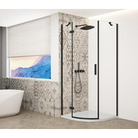 Gelco TRINITY BLACK čtvrtkruhový sprchový kout 900x900mm, čiré sklo, levé GT6590CL-B