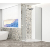 Gelco TRINITY CHROME čtvrtkruhový sprchový kout 900x900mm, matné sklo, levé GT6590ML-CH