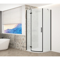 Gelco TRINITY BLACK čtvrtkruhový sprchový kout 900x900mm, matné sklo, levé GT6590ML-B