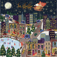 Galison Fóliové puzzle Joy Laforme Vánoční městečko Presentville 500 dílků
