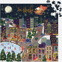 Galison Fóliové puzzle Joy Laforme Vánoční městečko Presentville 500 dílků