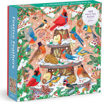 Galison Fóliové puzzle Zimní ptáci 500 dílků