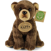 Rappa Plyšový medvěd hnědý sedící 15 cm ECO-FRIENDLY