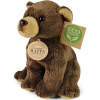Rappa Plyšový medvěd hnědý sedící 15 cm ECO-FRIENDLY
