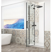 Gelco TRINITY BLACK sprchové dveře do niky 900mm, čiré sklo, levé GT1290CL-B