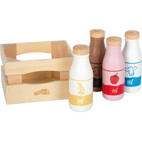 small foot Dřevěná přepravka s mléčnými nápoji