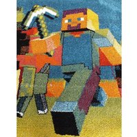 Dětský koberec Panáček Minecraft - modrý