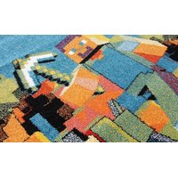 Dětský koberec Panáček Minecraft - modrý