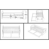 Dětská postel se šuplíky SCHOOL 200x90 cm + matrace
